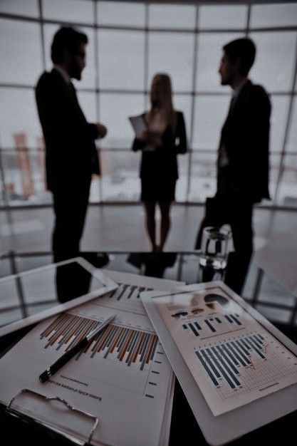 Professional accounting team working together